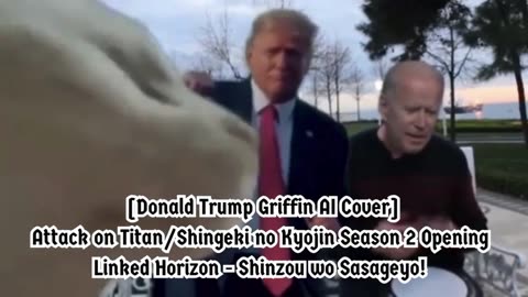 [Donald Trump sings/AI Cover] Attack on Titan Season 2 Opening Linked Horizon - Shinzou wo Sasageyo!