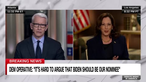 CNN's Anderson Cooper challenges Kamala Harris on Biden's debate performance