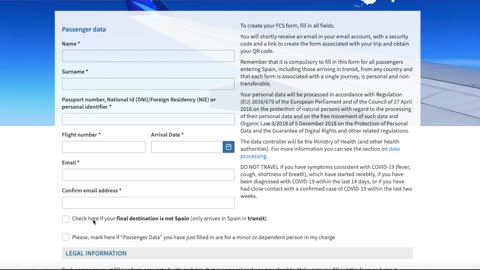 How to fill out the FCS form to travel to Spain | Health Control Form Spain