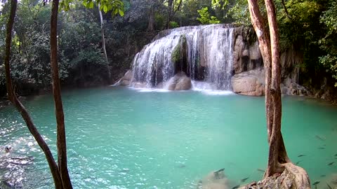 beautiful waterfall nature video.4k Ultra HD videos