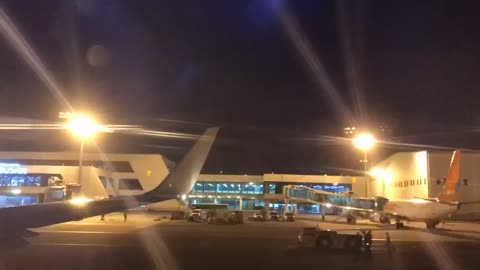 a beautiful night plane