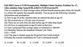 Exam LTAM exercise for January 25, 2021