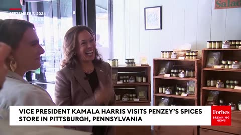 Kamala Harris Visits Spice Store In Pittsburgh, Pennsylvania While Preparing For Debate