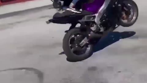 Two girls bike stunt very funny