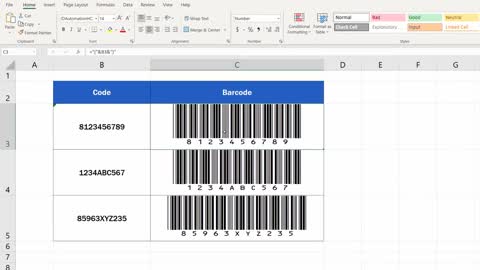 How to Create Barcodes in Excel