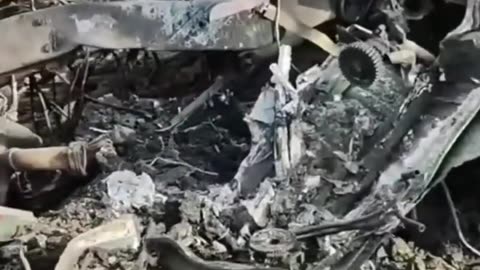 Ukrainian Humvee was completely destroyed on the Donetsk People's Republic front