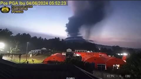 Indonesia’s Mount Ibu erupts again, spewing thick black ash into the air