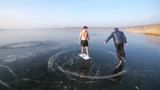 Freediving Under Clear Ice