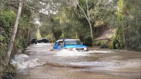 Toyota FJ Cruiser Flooded in Deep Water at Holopaw, Florida