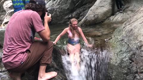 Terrifying natural water slide