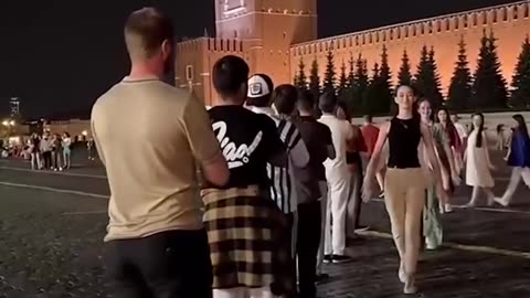 People from the Caucasus dancing in Red Square, Moscow. The Russian Federation does not prohibit