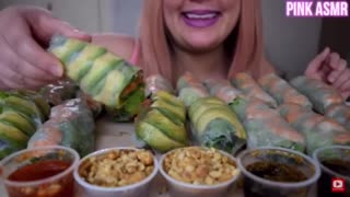 Asmr eating summer rolls