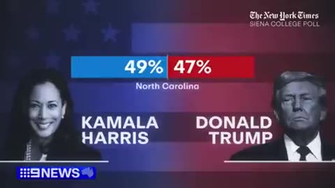 Kamala Harris gaining momentum in election race after recent polling | 9 News Australia