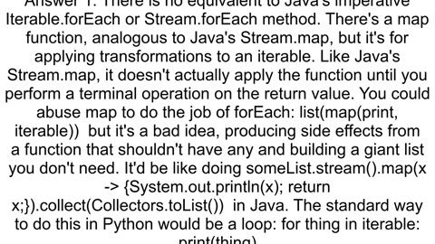 Python Java forEach equivalent