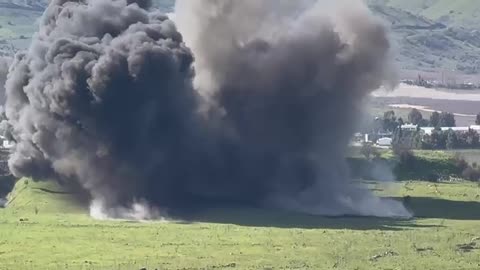 FOOTAGE: IDF Controlled mine explosion in the Golan Heights.