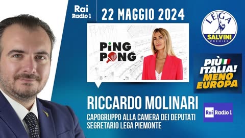 🔴On. Riccardo Molinari, Capogruppo Camera Lega, ospite a "Ping Pong" su Radio1Rai (22/05/2024).