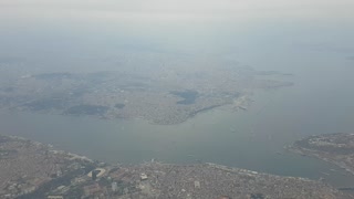 Flying on Airbus over Istanbul, Turkey