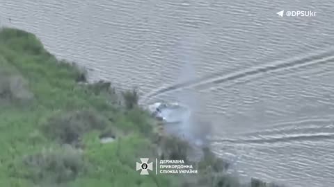 Border guards destroyed the occupiers' watercraft