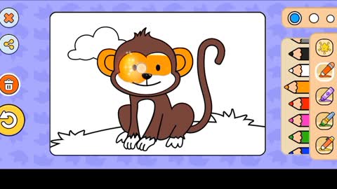 Monkey colouring| free drawing| #drawingboy