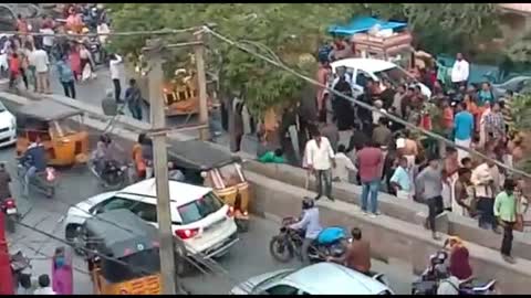 Elephant Involved in Festive Ritual Turns on Passerby