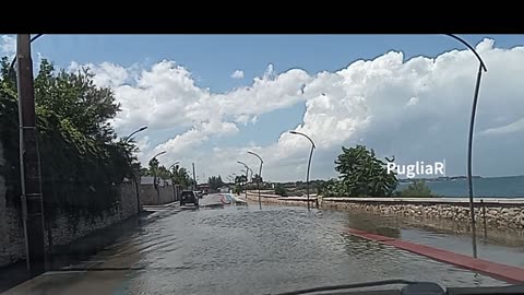 Bisceglie: allagamento per temporale sul lungomare Panoramica Paternostro (3 giugno 2024)