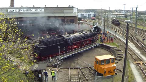 Steam Locomotive Railroad Rails Station Dresden