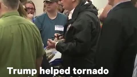 Trump signing Bibles of tornado victims in Alabama