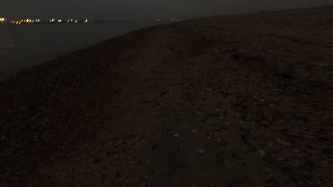 Night hike on beach. GOPRO