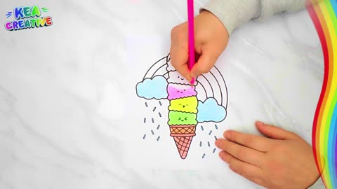 Ice Cream - How to coloring with wooden pencils - @KeaCreative2 Creative