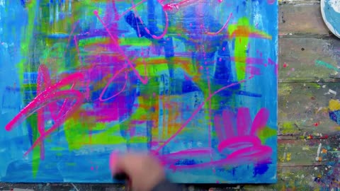 Colorful Pop Art / Abstract Painting Demo With Stencils | Peace