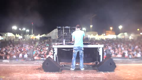 DJ playing music on stage