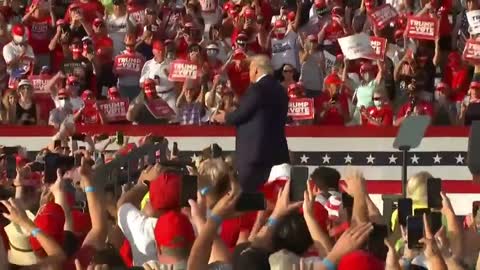 Trump ends his rally by dancing to YMCA