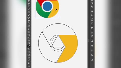 Chrome logo Illustration - Illustrator tips #shorts - Design.lk #viral #design