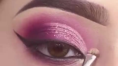 #shorts_PINK_CUT_CREASE_EYE_MAKEUP____Glitter_eye_makeup_for_party_#makeup