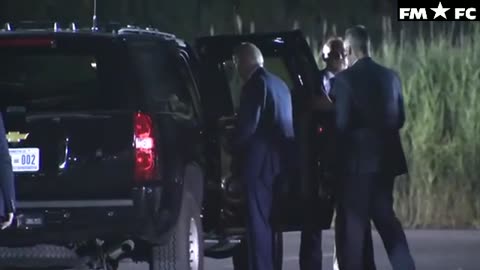 Biden looks to struggle as he gets into SUV after arriving in DE