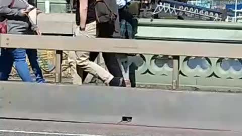 Bagpiper on Westminster Bridge