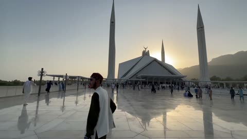 Faisal Mosque in Islamabad Beautiful View..