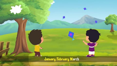 Month of a year rhymes for kids || January, February, march for kids || month of year Animation