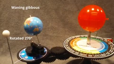 Phases of moon explained using an orrery