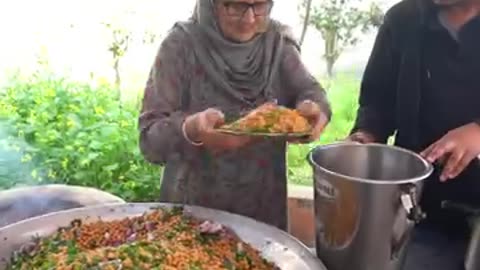 Granny making Chickpeas Patti's