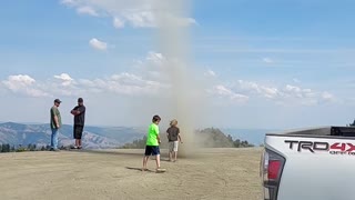 Kids Investigate Small Dust Devil on Inspiration Point