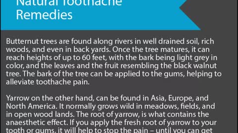 Natural Toothache Remedies