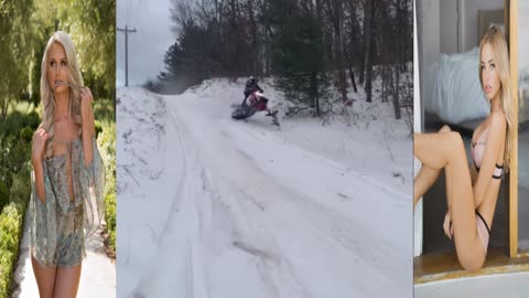 snowmobile slomo jump crash