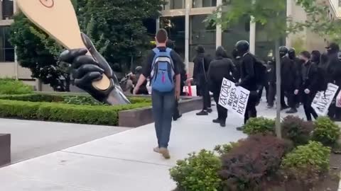 Seattle Antifa attack pro-life girl, tackle her to the ground and pepper spray her.