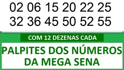 - PALPITES DOS NÚMEROS DA MEGA SENA COM 12 DEZENAS. a af aaf aaaf aaaaf