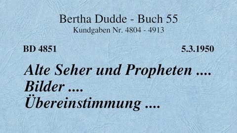 BD 4851 - ALTE SEHER UND PROPHETEN .... BILDER .... ÜBEREINSTIMMUNG ....