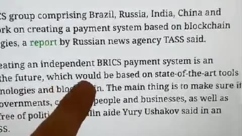 BREAKING NEWS, B.R.I.C.S BLOCKCHAIN PAYMENT SYSTEM