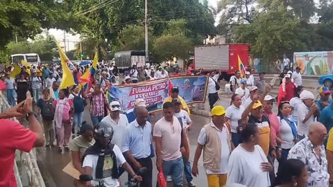 Marcha a favor del presidente Gustavo Petro en Cartagena