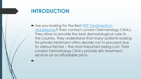 Get The Best PRP Treatments in Marylebone.