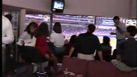 June 10, 1992 - White Sox Fans at Comiskey Park Keep an Eye on Bulls NBA Finals Game